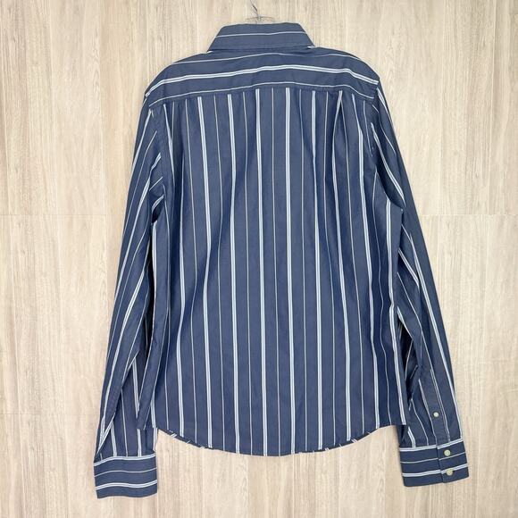 Abercrombie & Fitch Shirt Men XL Muscle Shirt Striped Button Down Long Sleeve - Picture 2 of 12